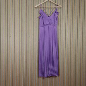 Adelyn Rae Eileen Pleaded Slip Midi Dress